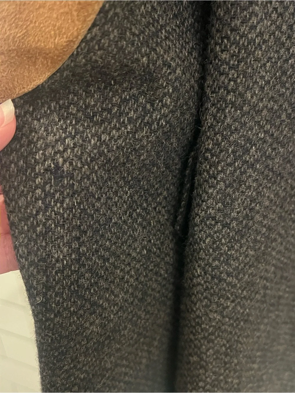 Men's Vintage Kuppenheimer Dark Charcoal Tweed Blazer with Brown Elbow Patches